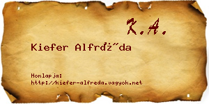 Kiefer Alfréda névjegykártya